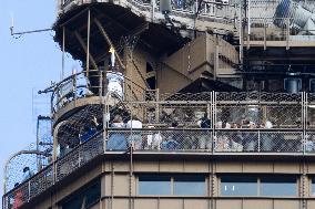 Olympic Torch Relay on the Eiffel Tower - Paris