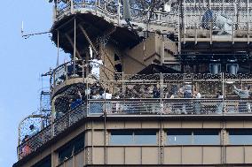 Olympic Torch Relay on the Eiffel Tower - Paris