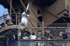 Olympic Torch Relay on the Eiffel Tower - Paris