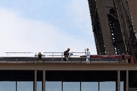 Olympic Torch Relay on the Eiffel Tower - Paris