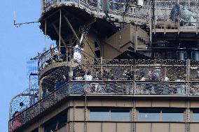 Olympic Torch Relay on the Eiffel Tower - Paris