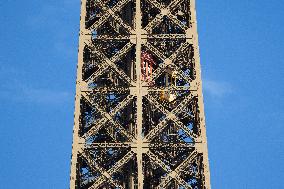 Olympic Torch Relay on the Eiffel Tower - Paris