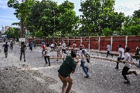 Clash Between Quota Protesters In Dhaka.