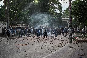 Clash Between Quota Protesters In Dhaka.