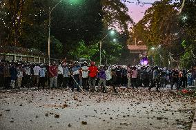 Clash Between Quota Protesters In Dhaka.