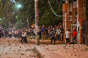 Clash Between Quota Protesters In Dhaka.