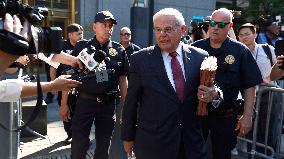 New Jersey Senator Menendez Appears In Court For Federal Bribery Charges