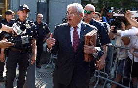 New Jersey Senator Menendez Appears In Court For Federal Bribery Charges