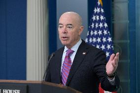 DC: Press Sec Jean-Pierre and Homeland Security Sec Mayorkas hold a Donald Trump assassination attemp press conference