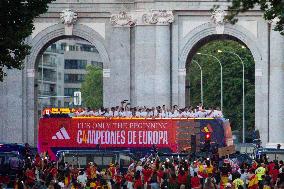 (SP)SPAIN-MADRID-FOOTBALL-EURO 2024-SPANISH NATIONAL TEAM-CELEBRATION