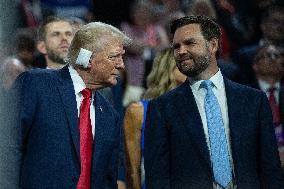 Trump Appears With Bandaged Ear At RNC - Milwaukee