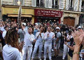 Paris 2024 - Olympic Games Torch Relay At Belleville - Paris