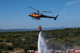 Bouches-Du-Rhone Firefighters Training In Coudoux