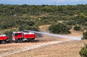 Bouches-Du-Rhone Firefighters Training In Coudoux