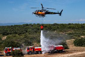 Bouches-Du-Rhone Firefighters Training In Coudoux