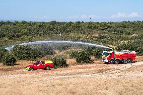 Bouches-Du-Rhone Firefighters Training In Coudoux