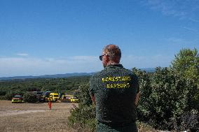 Bouches-Du-Rhone Firefighters Training In Coudoux