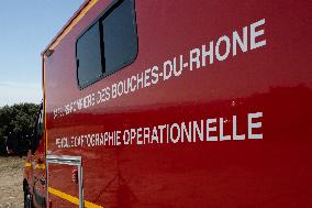 Bouches-Du-Rhone Firefighters Training In Coudoux