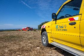 Bouches-Du-Rhone Firefighters Training In Coudoux