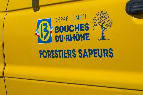 Bouches-Du-Rhone Firefighters Training In Coudoux