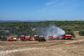 Bouches-Du-Rhone Firefighters Training In Coudoux