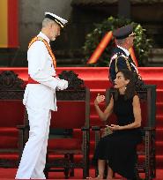 Royals Preside Over The Ceremony Of Delivery Of Royal Dispatches To The New Navy Officers In Marin