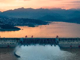 Three Gorges Dam Discharge Water in Yichang