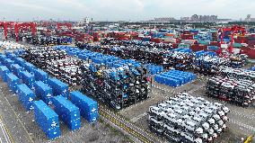 Vehicles Export at Taicang Port in Suzhou