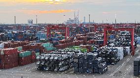 Vehicles Export at Taicang Port in Suzhou