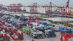 Vehicles Export at Taicang Port in Suzhou