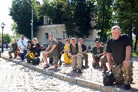 Funeral Ceremony For Mykola Kokhanivskyi, Commander Of The OUN (Organisation Of Ukrainian Nationalists) Volunteer Battalion,  In