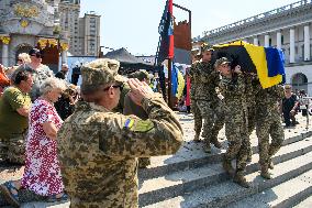 Funeral Ceremony For Mykola Kokhanivskyi, Commander Of The OUN (Organisation Of Ukrainian Nationalists) Volunteer Battalion,  In