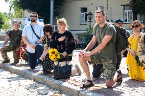 Funeral Ceremony For Mykola Kokhanivskyi, Commander Of The OUN (Organisation Of Ukrainian Nationalists) Volunteer Battalion,  In