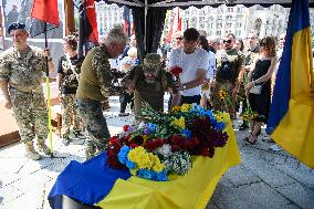 Funeral Ceremony For Mykola Kokhanivskyi, Commander Of The OUN (Organisation Of Ukrainian Nationalists) Volunteer Battalion,  In