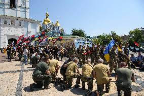 Funeral Ceremony For Mykola Kokhanivskyi, Commander Of The OUN (Organisation Of Ukrainian Nationalists) Volunteer Battalion,  In