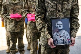 Funeral Ceremony For Mykola Kokhanivskyi, Commander Of The OUN (Organisation Of Ukrainian Nationalists) Volunteer Battalion,  In