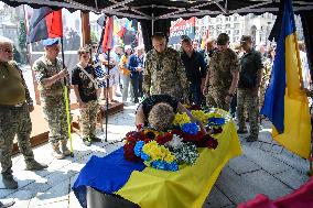 Funeral Ceremony For Mykola Kokhanivskyi, Commander Of The OUN (Organisation Of Ukrainian Nationalists) Volunteer Battalion,  In