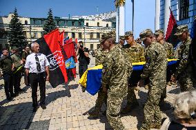 Funeral Ceremony For Mykola Kokhanivskyi, Commander Of The OUN (Organisation Of Ukrainian Nationalists) Volunteer Battalion,  In