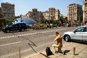 Funeral Ceremony For Mykola Kokhanivskyi, Commander Of The OUN (Organisation Of Ukrainian Nationalists) Volunteer Battalion,  In