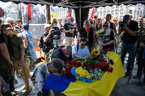 Funeral Ceremony For Mykola Kokhanivskyi, Commander Of The OUN (Organisation Of Ukrainian Nationalists) Volunteer Battalion,  In