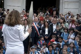 Paris 2024 - Olympic Torch Relay At Paris City Hall