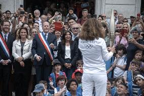 Paris 2024 - Olympic Torch Relay At Paris City Hall