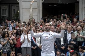 Paris 2024 - Olympic Torch Relay At Paris City Hall