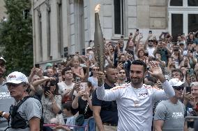 Paris 2024 - Olympic Torch Relay At Paris City Hall