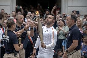 Paris 2024 - Olympic Torch Relay At Paris City Hall