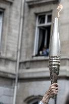 Paris 2024 - Olympic Torch Relay At Paris City Hall