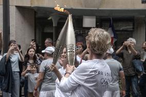 Paris 2024 - Olympic Torch Relay At Paris City Hall