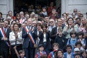 Paris 2024 - Olympic Torch Relay At Paris City Hall