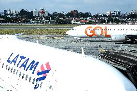 Brazilian Airlines At Congonhas Airport In The State Of São Paulo Brazil.