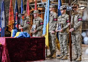 Ashes of UPA commander Yevhen Shtendera buried in Lviv